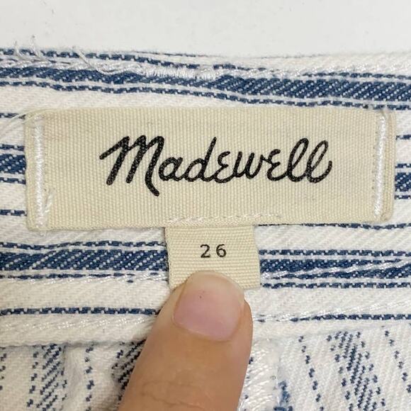 Madewell 26 Emmett Wide Leg Crop Pants Stripe Button Front Edition - Picture 3 of 9